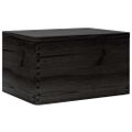 VidaXL Drevená krabička s vekom čierna 40x30x23 cm masívna borovica