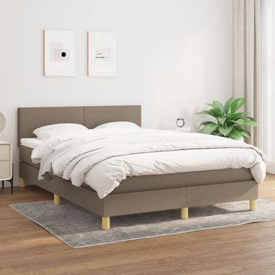 vidaXL Boxspring posteľ s matracom sivohnedý 140x190 cm látka