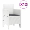 vidaXL Záhradný jedálenský set 13 ks Biela Syntetický ratan a kov