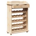 vidaXL Regál na víno Prírodná 58 x 28 x 90 cm Masívne borovicové drevo