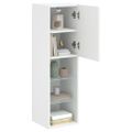 vidaXL TV skrinka s LED svetlami biela 30,5x30x102 cm