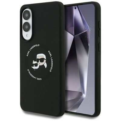 Puzdro Karl Lagerfeld pre Samsung Galaxy S25 Edge MAGNETICKÉ SILIKÓNOVÉ DVOJITÉ HLAVY čierna