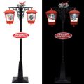 vidaXL Vianočná pouličná lampa so Santom čierno-červená 81x40x188 cm PVC