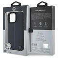 Púzdro Mercedes pre iPhone 16 Pro Max 6,9" MEHMP16X23RURBV Hardcase MB Blue Line Leather MagSafe tmavomodrá