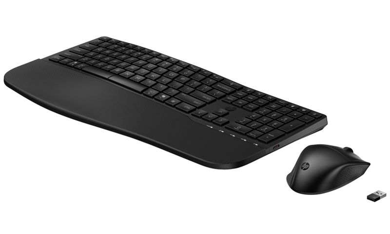 HP 685 comfort Dual-Mode KB & Mouse Sada klávesnice a myši, bezdrátová, 2,4GHz + Bluetooth, ergonomická, programovatelné klávesy, 4D kolecko, tichá, cerná, 55% recyk