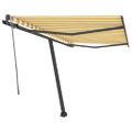 vidaXL Samostatne stojaca automatická markíza 350x250 cm žlto-biela
