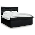 vidaXL Posteľný rám boxspring s matracom čierny 180x200 cm látka