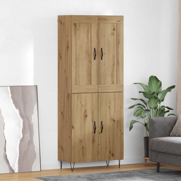 vidaXL Highboard Remeselný dub 69,5 x 34 x 180 cm Kompozitné drevo