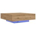 vidaXL Stolík pod TV s LED pásikmi Dub artisan 100 x 100 x 31 cm