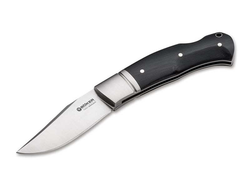 Böker Manufaktur Solingen 111028 Boxer vreckový nôž 7,5 cm, čierna, Micarta