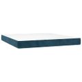 vidaXL Posteľný rám boxsping s matracom tmavomodrý 160x200 cm zamat