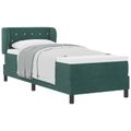 vidaXL Posteľ s pružinovým rámom Tmavozelená 80 x 200 cm Zamat