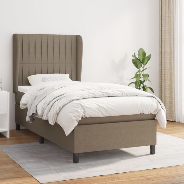 vidaXL Boxspring posteľ s matracom sivohnedý 100x200 cm látka