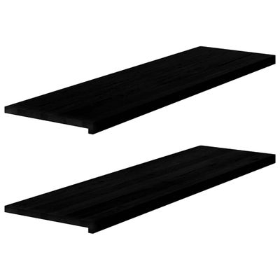 vidaXL Okenný parapet 2 ks hnedočierná 140x40x2 cm dubový masív