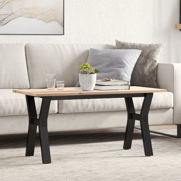 vidaXL Konferenčný stolík v tvare Y 90x40x45 cm borovica a oceľ