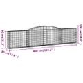 vidaXL Oblúkové gabionové koše 4 ks 400x30x80/100cm pozinkované železo