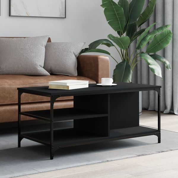 vidaXL Konferenčný stolík čierny 100x50x45 cm spracované drevo