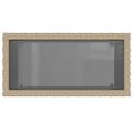 vidaXL Záh. príručný stôl sklenená doska béžový 58x27,5x55cm polyratan