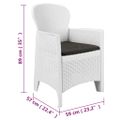vidaXL 3-dielna bistro súprava, plast ratan, biela