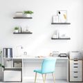 vidaXL Plávajúce nástenné police 4 ks, lesklé sivé 60x23,5x3,8 cm, MDF