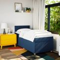 vidaXL Boxspring posteľ s matracom modrá 100x200 cm látka