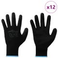 vidaXL Pracovné rukavice 12 ks Čierna 9 / l Polyester