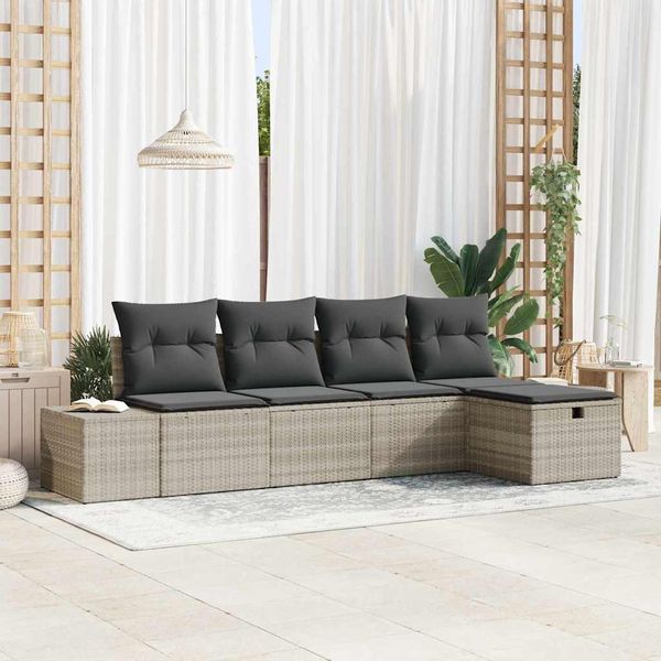 vidaXL Sada pohoviek s vankúšom 6 pcs polyratan
