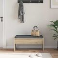 vidaXL Predsieňová lavica s vankúšom Sonoma dub 83 x 38 x 40 cm