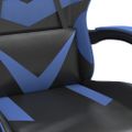 vidaXL Otočná herná stolička čierna a modrá umelá koža