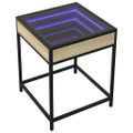 vidaXL Konferenčný stolík s nekonečnými LED dub sonoma 40x40x51 cm