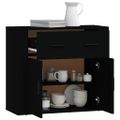 vidaXL Komoda čierna 80x33x70 cm spracované drevo