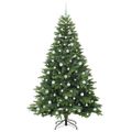 vidaXL Umelý vianočný stromček s 300 LED-i Zelená 210 cm PE a PVC