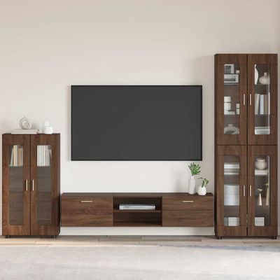 vidaXL Servírovacia skriňa FLORIN 55,5 x 29 x 100 cm Hnedý dub