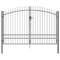 vidaXL Dvojitá brána WOERDEN 299,5 x 249,5 cm Oceľ Sivá Zamykateľné