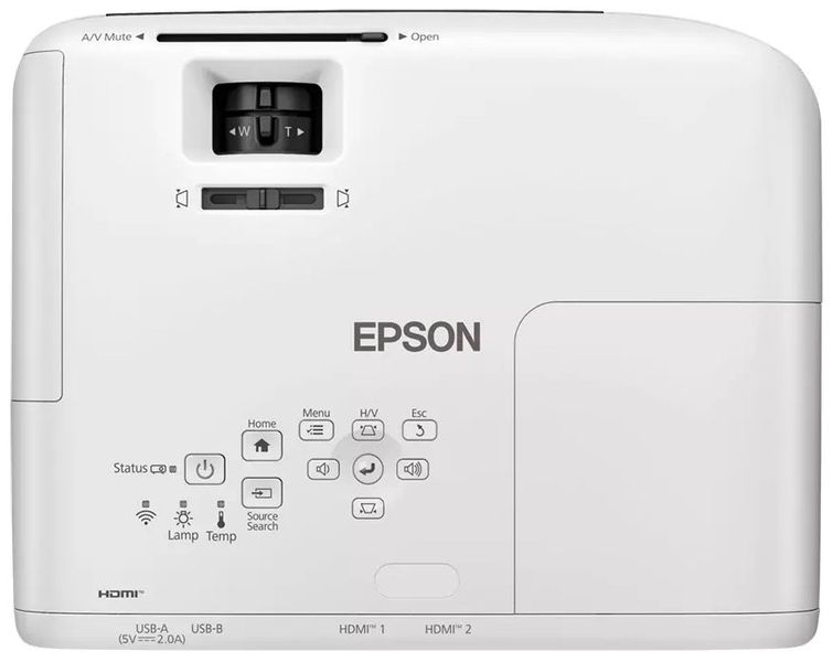 EPSON 3LCD/3chip projektor EB-W55 1280x800 WXGA/4000 ANSI/16000:1/ 2xHDMI/USB/2W Repro/WiFi Projektor, 3LCD, WXGA, 4000ANSI, 16000:1, 2× HDMI, USB, Wi-Fi, repro, bielo-čierny