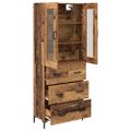 vidaXL Highboard 2 ks Staré drevo 69,5 x 34 x 180 cm Kompozitné drevo