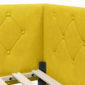 vidaXL Rohový rám postele Žltá 90 x 190 cm Zamat
