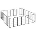 vidaXL Ohrádka pre psov 28 panelov čierna 50x100 cm práškovaná oceľ