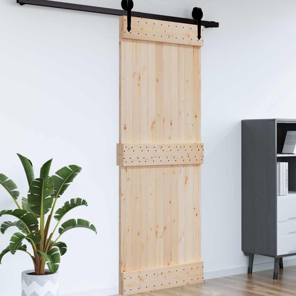 vidaXL Dvere NARVIK Prírodná 95 x 210 cm Masívne borovicové drevo