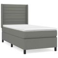 vidaXL Boxspring posteľ s matracom tmavosivá 90x190 cm látka
