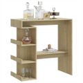 vidaXL Barový stôl+regál, dub sonoma 100x50x101,5 cm, kompozitné drevo
