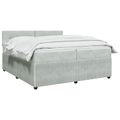 vidaXL Posteľ boxspring s matracom Svetlosivá 200 x 200 cm Zamat