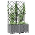 vidaXL Záhradný kvetináč s mriežkou bledosivý 80x40x136 cm PP