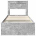 vidaXL Rám postele Betónová šedá 100 x 200 cm Masívne borovicové drevo