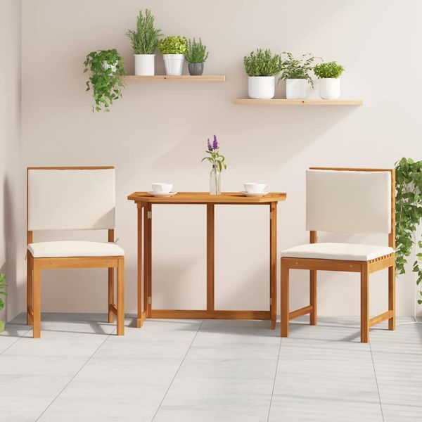 vidaXL Záhradná stolička s vankúšom 2 pcs Hnedá Akáciový masív