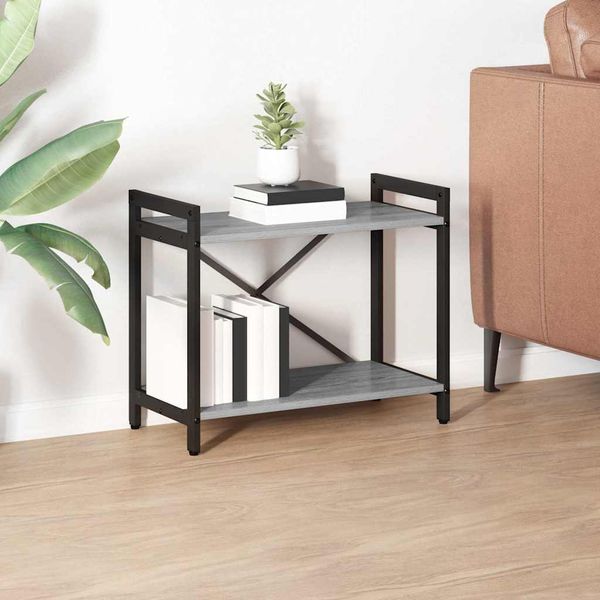 vidaXL Regál na knihy Sivý dub sonoma 60 x 30 x 50 cm Kompozitné drevo