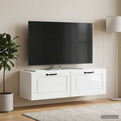vidaXL Nástenná TV skrinka Biela s vysokým leskom 98 x 31 x 30 cm