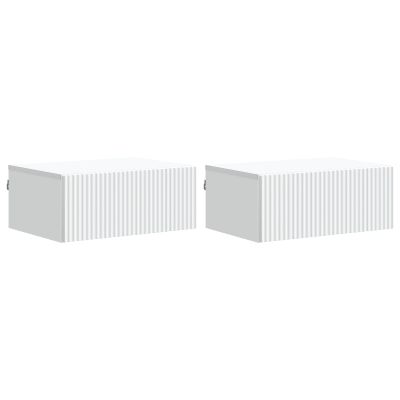 vidaXL Nástenná nočná skrinka Nástenný 2 pcs Biela 49 x 34,5 x 20 cm