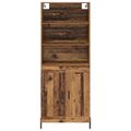vidaXL Highboard Staré drevo 69,5 x 32,5 x 180 cm Kompozitné drevo