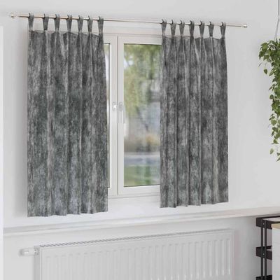 vidaXL Sametové závesy so záclonami 2 pcs Sivá 175 x 140 cm Zamat